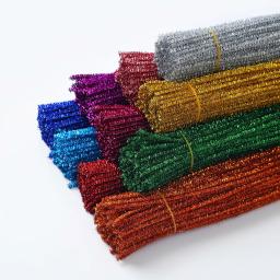 Hastes limpadoras de cachimbos, hastes de brilho limpadoras de cachimbo de pelúcia, hastes com fio, materiais de artesanato educacionais para crianças, brinquedos de artesanato diy com 100 peças - Image 2