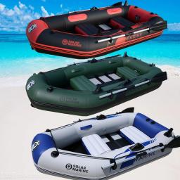 Caiaque a remo com remos para adultos e crianças, barco inflável, barco de pesca em PVC, resistente ao desgaste, 2 pessoas, 2 m - Image 1