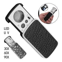 Lupa LED iluminada para joalheiros, lupa de olho iluminada, gemas jóias, pedras, selos, moedas, 30x, 60x, 90x - Image 1