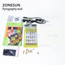 Zonesun conjunto caneta de solda, para pirografia, estampagem a quente, ferramenta de gravação em madeira, conjunto de pontas de solda - Image 4