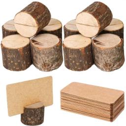 Porta-cartões de madeira, 10 peças, suporte premium de mesa rústica, festa de casamento, nome da mesa, porta cartões para cartões de mesa - Image 1