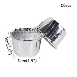 Envoltório de cupcake de ouro rosado 50 peças, suprimentos para festa, copo de bolo, decoração de casamento, ferramenta de cozinha de cozimento - Image 2