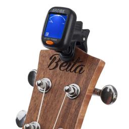 Afinador digital com prendedor aroma at-101, equipamento dobrável e giratório de alta sensibilidade para violão, baixo cromático, violino e ukelele - Image 2
