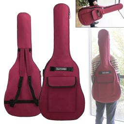 Impermeável Oxford Tecido Guitar Case, Gig Bag, alças duplas, algodão acolchoado, 600D macio, baixo elétrico Mochilas, 40 ", 41" - Image 1