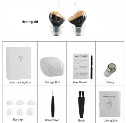 Mini aparelhos auditivos intra-auriculares, invisível, pequeno discreto, amplificador de som, colocado no canal para surdos e idosos - Image 6