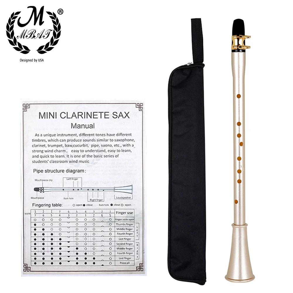 M mbat eb chave mini clarinete sax simples compacto clarinete-saxofone abs material vento instrumento musical com saco de transporte manual - Image 1