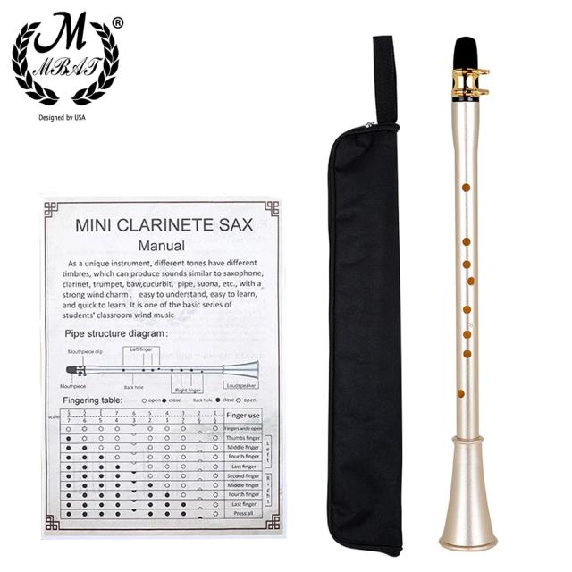Mini Clarinete Saxofone Compacto de ABS com Saco de Transporte e Manual - Instrumento Musical Completo