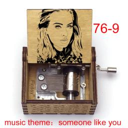 Caixa de música personalizada 18 note, música pop com movimento de madeira impressa, caixa de música personalizada para escritório e casa, brinquedo de presente de aniversário - Image 1