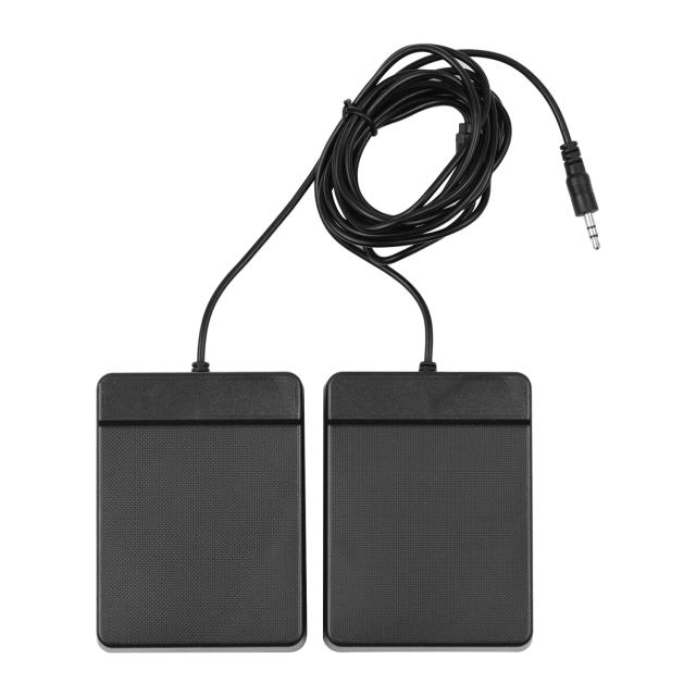 Pedal Duplo Universal Compacto para Piano Portátil e Teclados Eletrônicos com Interface de 3,5mm