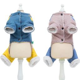 Roupas para animais de estimação, casaco quente de inverno com capuz, acolchoado de algodão, fantasia para cães de pelúcia, roupas para cachorro e gato - Image 4