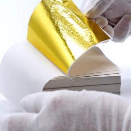 Papel folha de arte com design de artesanato, 100 peças 9*9cm, folha de cobre dourada, decoração diy, folhas - Image 4