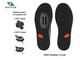 Avitus zapatillas mtb mountain bike sapato sola de borracha declive enduro compatível 2 parafusos spd grampos ciclismo sapato - Image 3