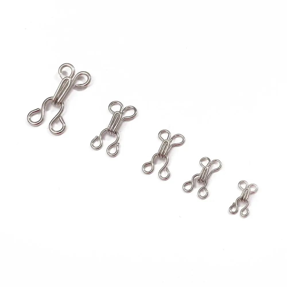 Prata e preto costura ganchos e fecho dos olhos, fecho para sutiã, casaco de pele, jaqueta, vestuário, acessórios de costura, 24pcs - Image 1