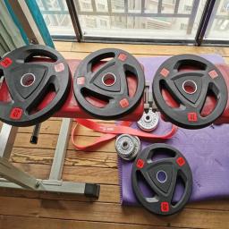 Disco de borracha revestida para exercício de barra, equipamento de treinamento para atividade física, 2.5 a 20kg, uso em academia, 1 peça - Image 4
