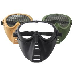 Airsoft-full aço malha máscara para paintball, lente do engranzamento do metal, caça tática, equipamentos de jogo cs - Image 1