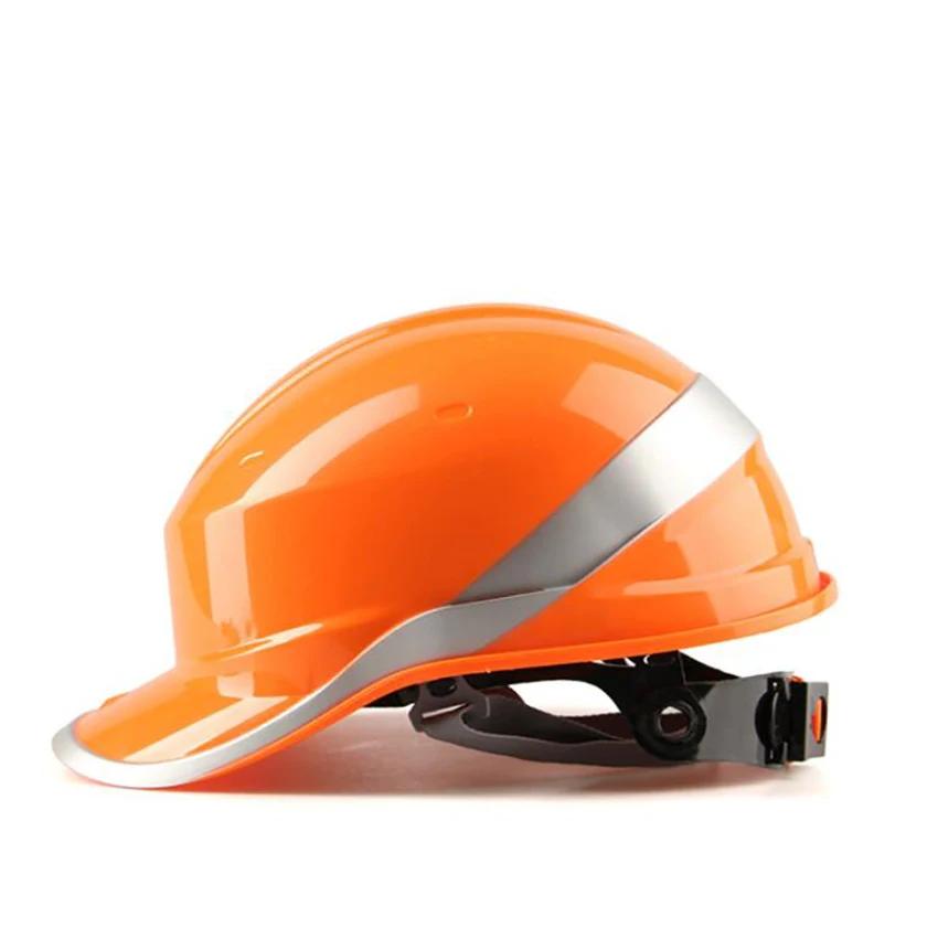 Capacete do chapéu duro da segurança do ABS com botão ajustável, capacete da escalada da construção, suspensão de 6 pontos, tira reflexiva - Image 1