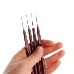 Agulha para crochê moda micro gancho 4, para fazer trança dreadlock cabelo acessórios ferramentas 0.5/0.6/0.7/0.8mm cabo suave - Image 3