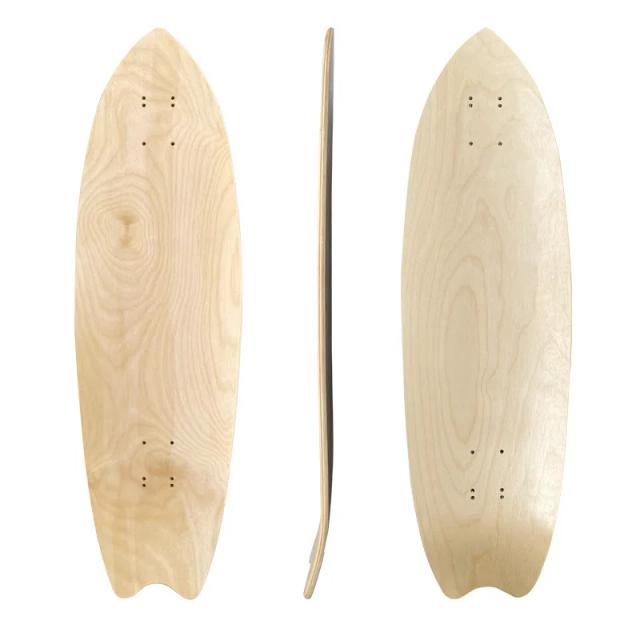 Skateboard Deck de 32 polegadas em Madeira de Bordo para Skate Surf - Suporte Único com Rocker Estilo 6 para Aventura ao Ar Livre