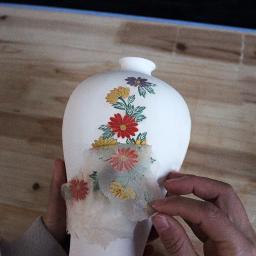 Conjuntos de utensílios de cerâmica para arte com flores em papel azul e branco etiqueta de porcelana jingdezhen faça você mesmo - Image 1