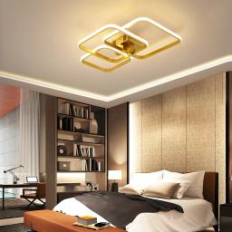 NEO Gleam-Luminária Moderna de Teto LED, Luminárias Doméstica, Sala de Estar, Quarto de Estudo, Cor Dourada, 90-260V - Image 3