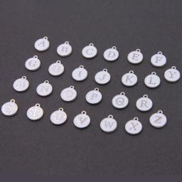 Encantos de Esmalte Dupla Face, Pingentes com Letras Alfabeto, Fabricação de Jóias, Artesanato Artesanal, Branco, K, Preto, 12x15mm, 10Pcs, 26Pcs - Image 3