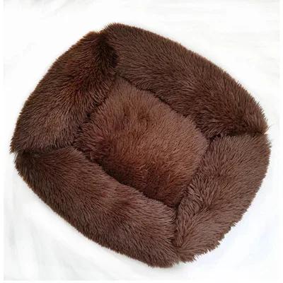 Cama longa quadrada de pelúcia, esteiras quentes para dormir, esteira de gato, cesta pequena média e grande, acessórios para animais - Image 1