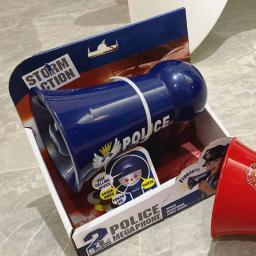 Megafone para crianças, adereços polícia para crianças, brinquedo sirene polícia, trocador voz - Image 3