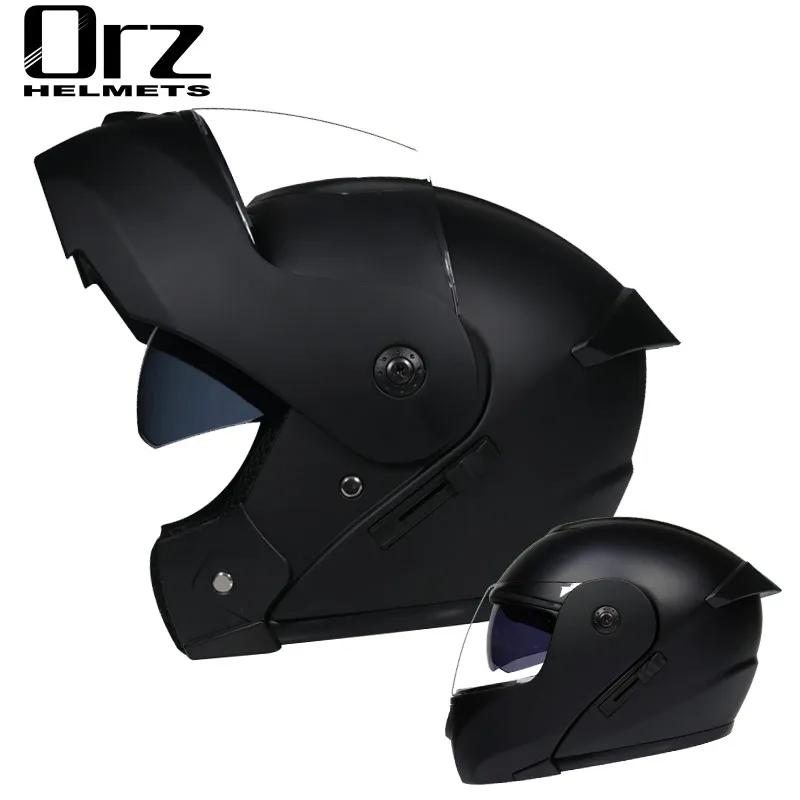 Mais recente DOT aprovado segurança modular flip capacete da motocicleta viagem corrida lente dupla capacete viseira interior - Image 1