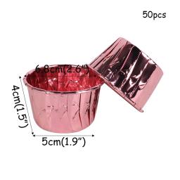 Envoltório de cupcake de ouro rosado 50 peças, suprimentos para festa, copo de bolo, decoração de casamento, ferramenta de cozinha de cozimento - Image 4