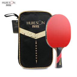 Huieson-Raquete De Tênis De Mesa, lâmina De Fibra De Carbono, Espinhas De Dupla Face Em Pingpong Paddle, 6 Estrelas - Image 2