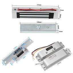 Sistema de controle de acesso por impressão digital, biometria, ip68, à prova d'água, teclado rfid + 180kg, fechadura magnética elétrica, 13.56mhz - Image 6