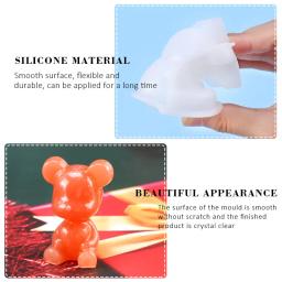 Moldes de resina animal estereoscópico, moldes de fundição de urso de silicone, resina epóxi para chaveiros, faça você mesmo, suprimentos de joias de resina artesanal - Image 3