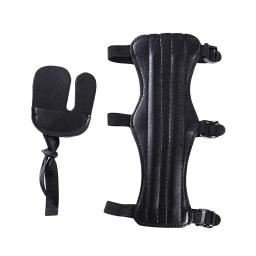 Portátil de couro esportes tiro com arco braço guarda e dedo guia protetor cotovelo caça equipamento acessório alta qualidade - Image 1