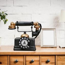 Modelo de telefone artificial estilo vintage, resina retrô, decoração para casa, ornamento, cores clássicas e design simples e durável - Image 1