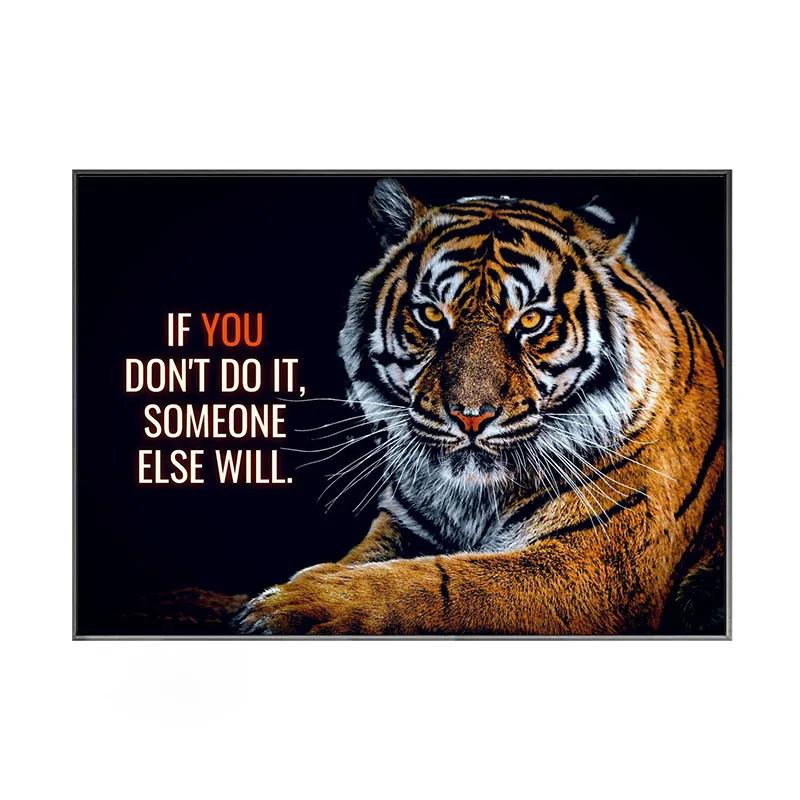 Leão tigre posters animal energia seus sonhos motivacional quadros em tela nordic parede arte da imagem em tela decoração do quarto - Image 1