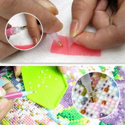 Conjunto de ferramentas para pintura com miçangas, 5d, acessórios de pintura com suporte de bandeja, caneta, mosaico, kit de caneta de cola para bordado, pinças diy - Image 2