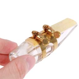 Kit de boquilha de cristal chato, alto saxofone, transparente, com clipe/palheta, portátil, para música, acessórios para sax - Image 3