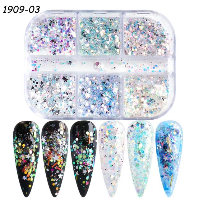 Kit de Decoração para Unhas 3D: Glitter, Lantejoulas e Pigmentos Holográficos para Manicure Artística