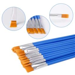Conjunto de pincéis planos, conjunto de pincéis pequenos a granel para pintura detalhada artesanal em aquarela com 10 peças - Image 2
