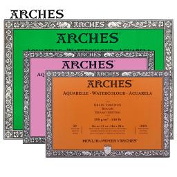 Arcos canson papel aquarela 300g, artesanato profissional de algodão para pintura artística/desenho, grãos médios e finos, 20 folhas de material de arte - Image 1