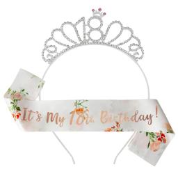 Faixa de ombro para aniversário de adulto, faixa com 16 anos, para decoração de festa de feliz aniversário, 40 anos - Image 2