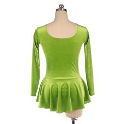 Patinação artística traje vestido de patinação no gelo saia para menina feminino crianças competição veludo borboleta strass 12 cores - Image 3