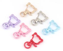 Gancho de fecho giratório, 8mm, rosa, gato, garra de pressão lagosta, joias, enfeite de bolsa, bolsa de mão, clipe de couro, hardware diy - Image 1
