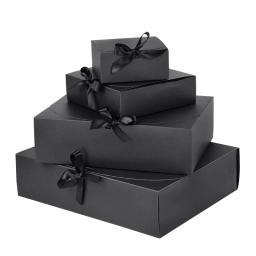 Caixa De Embalagem De Cartão Preto, Caixa De Presente De Casamento DIY para Convidados, Pequenas Empresas, Festa De Eventos, Doces De Natal, 31 cm, 27 cm, 16cm, 1Pc - Image 1