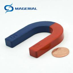 Barra magnética cerâmica da ferramenta do ensino, forma do anel de U, pólos magnéticos azuis e vermelhos, caixa e ferradura, aprendendo para crianças e estudantes - Image 4