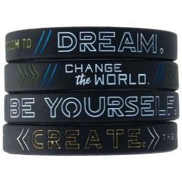 Inspirational Pulseira De Silicone, Motivacional Pulseira De Silicone, Be Yourself, Mudar O Mundo Criar Sonho, Be Yourself, 1Pc - Image 2