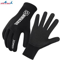 3mm anti-deslizamento neoprene cinco dedo luvas quentes para mergulho mergulho snorkeling surf caiaque canoagem caça submarina esqui - Image 1