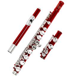 16 buracos c chave flauta ocidental concerto cuproníquel vermelho transversal flauta instrumento de sopro com caso chave de fenda pano de limpeza - Image 4