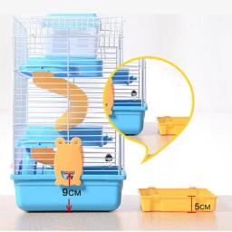 3-storey pet hamster gaiola casa de luxo portátil ratos casa habitat decoração pequenos animais de estimação chinchila hamster casa gaiola - Image 5