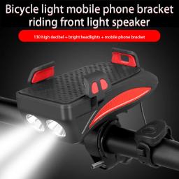Suporte de celular para bicicleta, lâmpada multifuncional de led com carregamento solar usb para bicicleta, lâmpada com bateria frontal de 4000mah - Image 3